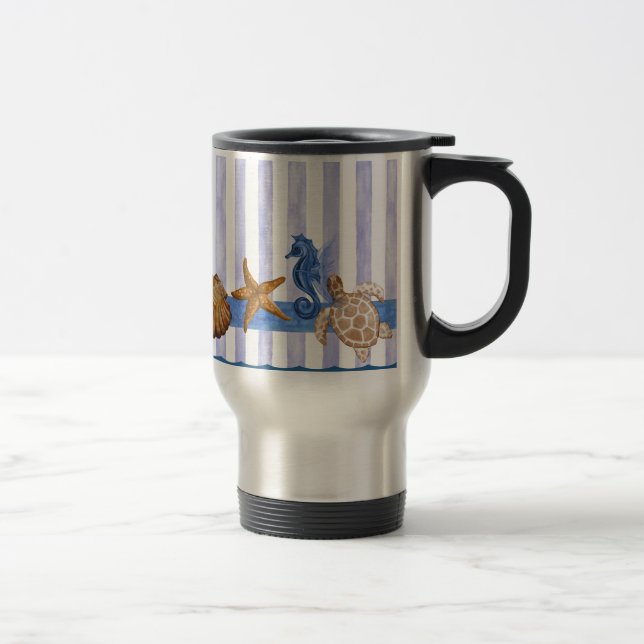 Nautical Sea Creatures Travel Mug (Right)