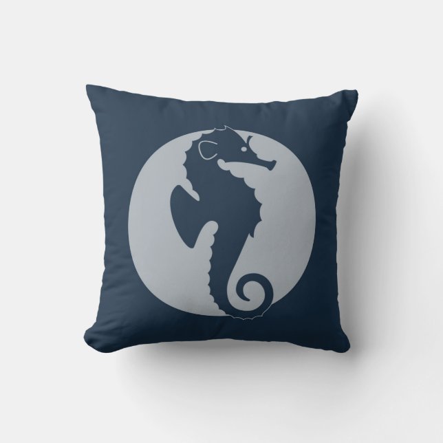 Nautical Sea Horse Cushion (Front)