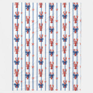 Nautical Sea Life, Land of the Free, Fleece Blanket