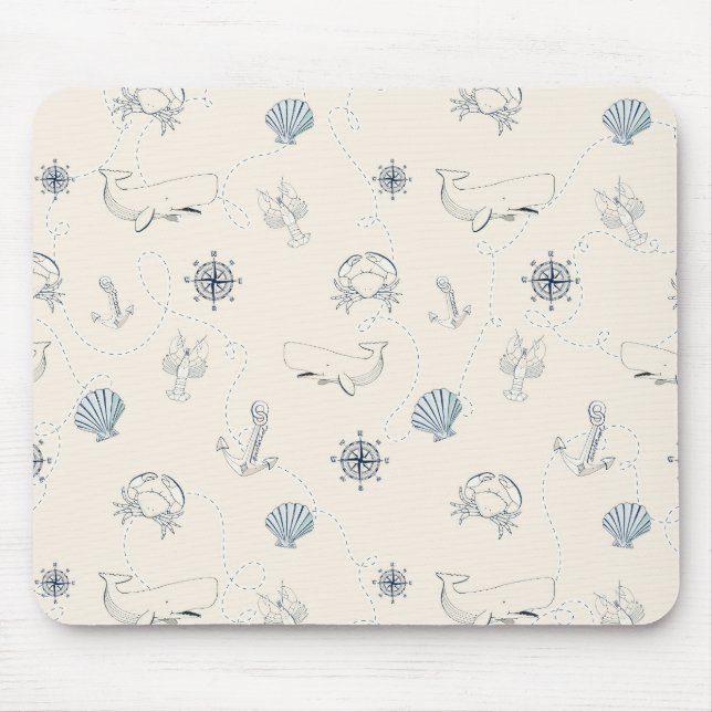 Nautical Sea Mouse Mat (Front)