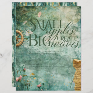 Nautical Sea Ocean Underwater Teal Scrapbook Paper