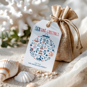 Nautical Sea Ornament Coastal Christmas Gift Tags