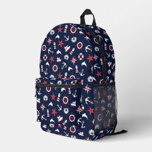 Nautical Sea Pattern Printed Backpack