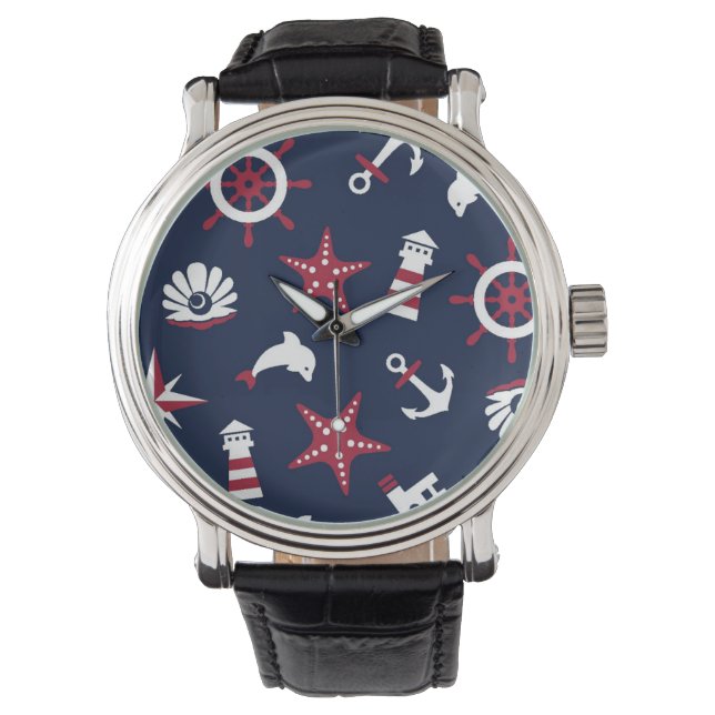 Nautical Sea Pattern Watch (Front)