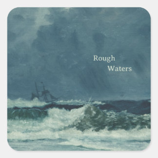 Nautical Sea Scene Square Sticker