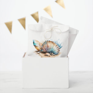 Nautical sea shells 3D beach sand marine Favour Bags