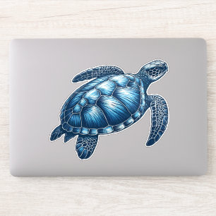 Nautical Sea Turtle Custom-Cut Vinyl Sticker