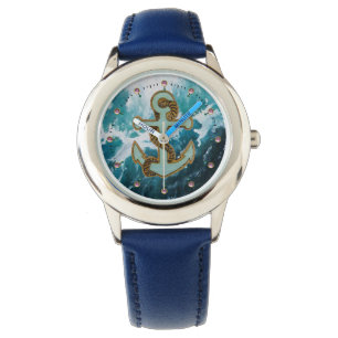 NAUTICAL / SEA WAVES ,ANCHOR AND ROPE WATCH