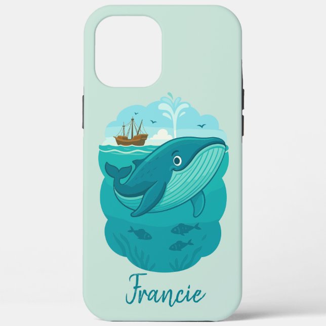 Nautical Sea Whale Case-Mate iPhone Case (Back)