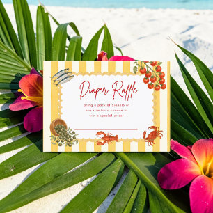 Nautical Seafood Diaper Raffle Enclosure Card