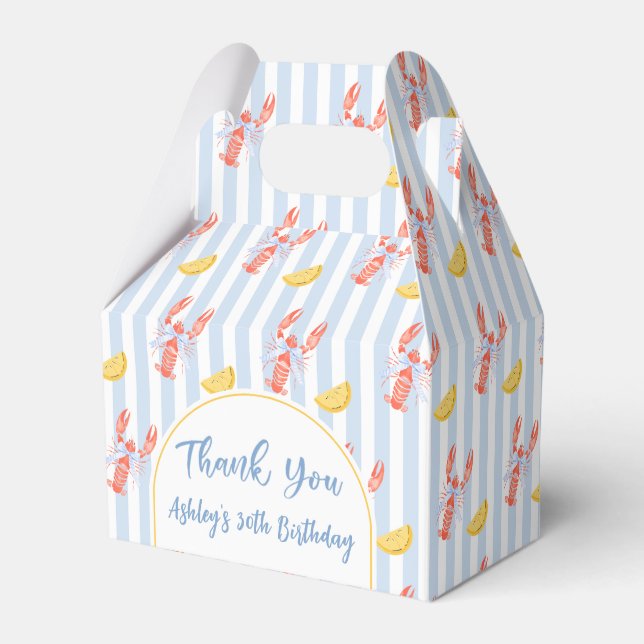 Nautical Seafood Lobster Birthday Favour Boxes (Front Side)