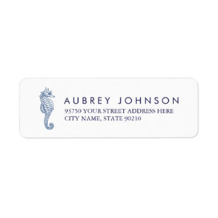 Nautical Seahorse Address Labels