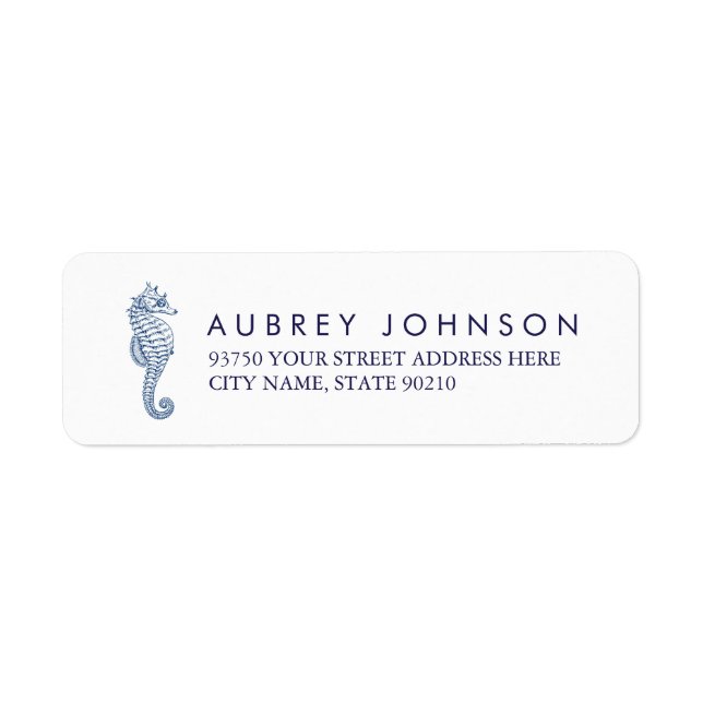 Nautical Seahorse Address Labels (Front)