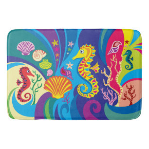 Nautical Seahorse Bath Mat