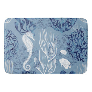 Nautical Seahorse Collection Bath Mat