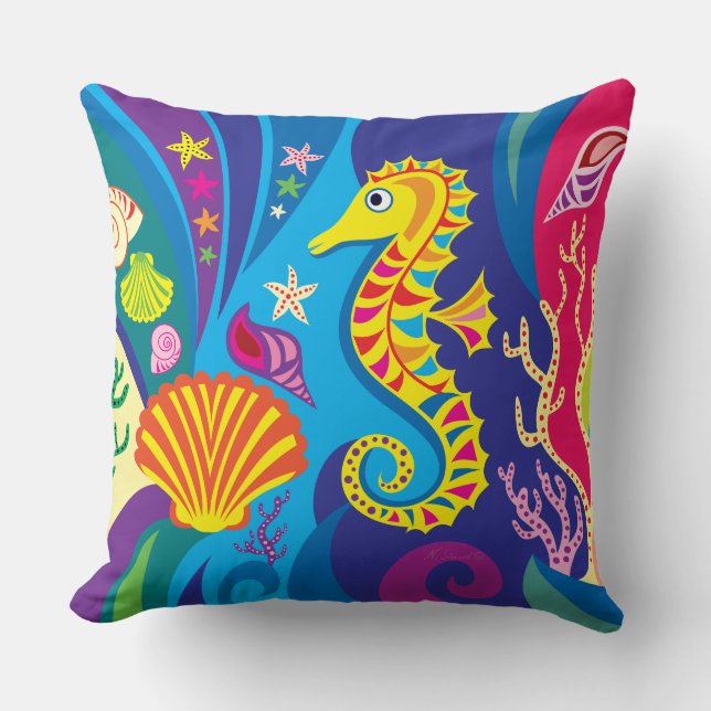 Nautical Seahorse Cushion (Front)