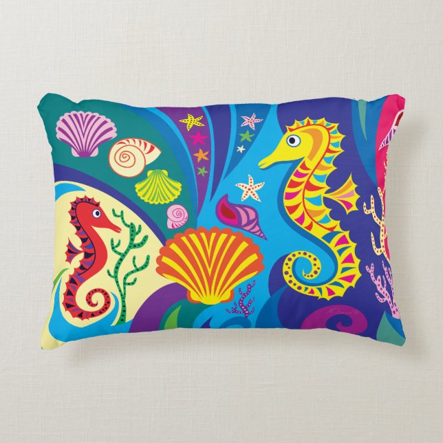 Nautical Seahorse Decorative Cushion (Front)