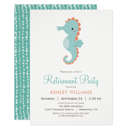 Nautical Seahorse Retirement Party Invitation