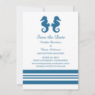 Nautical Seahorse Save the Date Invite