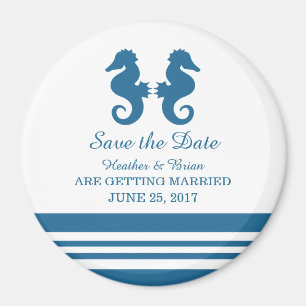 Nautical Seahorse Save the Date Magnet