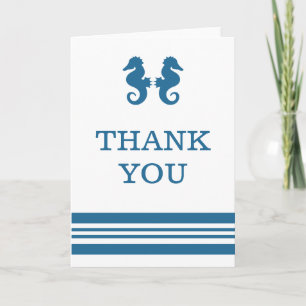 Nautical Seahorse Thank You Card