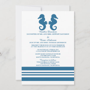 Nautical Seahorse Wedding Invite