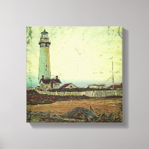 nautical seascape oil painting vintage lighthouse canvas print