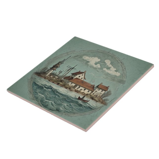 Nautical Seascapes Oil Painting No15 Tile (Side)