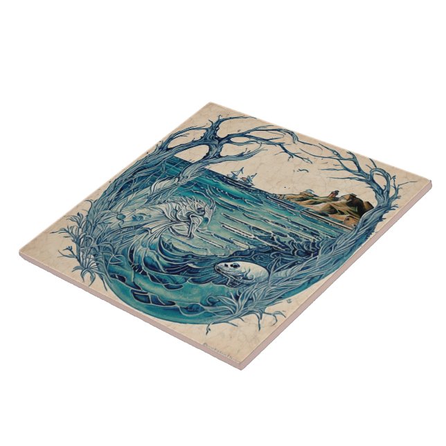 Nautical Seascapes Oil Painting No17 Tile (Side)