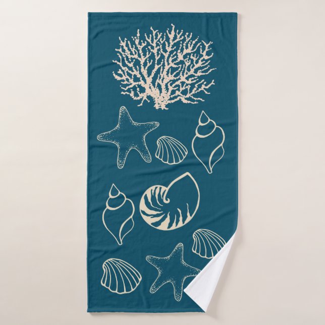 Nautical Seashell Bath Towel (Bath Towel)