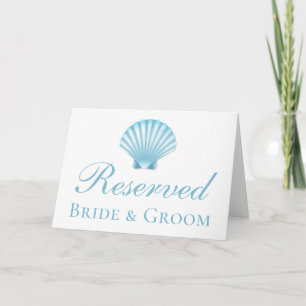 Nautical Seashell Blue Beach Wedding Reserved Invitation