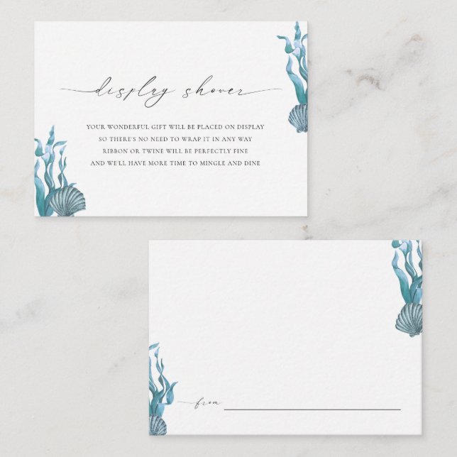Nautical Seashell Display Shower Bridal Shower Enclosure Card (Front/Back)