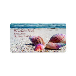 Nautical Seashells & Beach 3 - Template Label