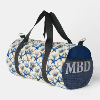 Nautical Seashells Beach Bag Duffle Bag