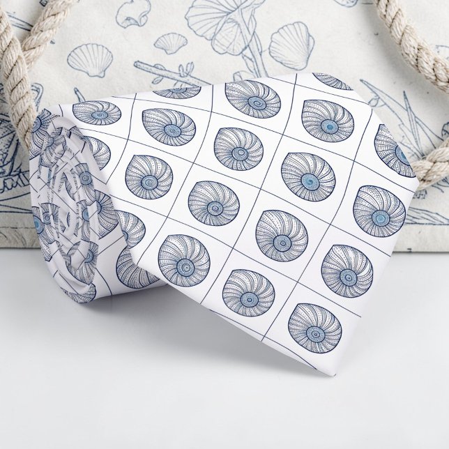 Nautical Seashells Custom Necktie (Creator Uploaded)