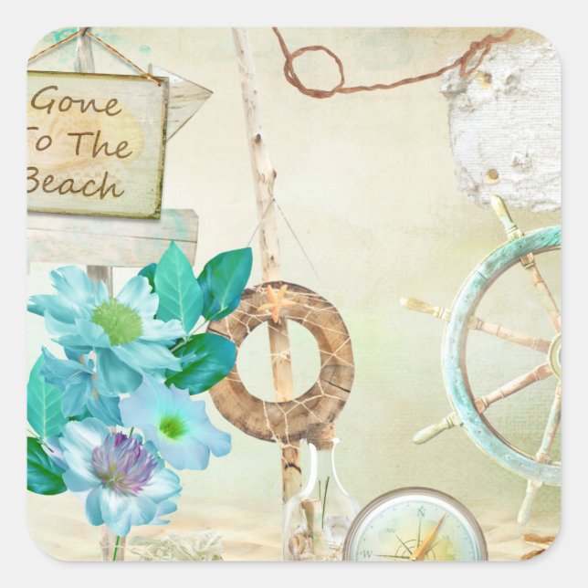 Nautical Series Design 2 Square Sticker (Front)