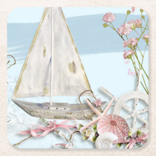 Nautical Series Design 3  Square Paper Coaster
