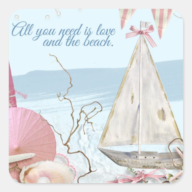 Nautical Series Design 3 Square Sticker (Front)