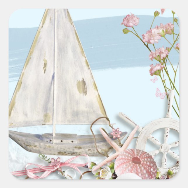 Nautical Series Design 3  Square Sticker (Front)