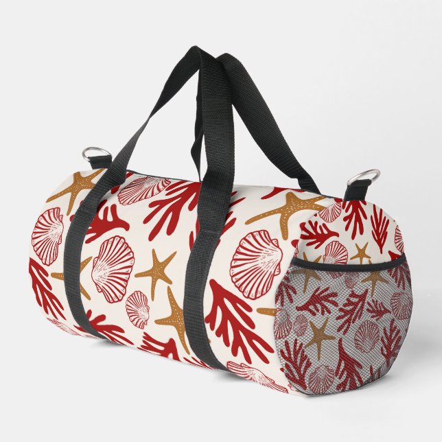 Nautical Shell Print Gym & Travel Bag (Right Corner)