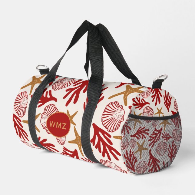 Nautical Shell Print Gym & Travel Bag (Right Corner)