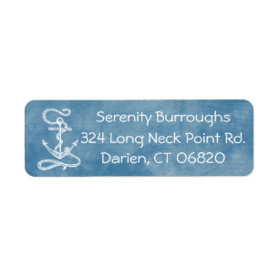 Nautical Ship Anchor Blue Watercolor Sailor Beach