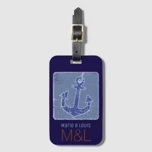 nautical ship anchor / cruise personalised luggage tag