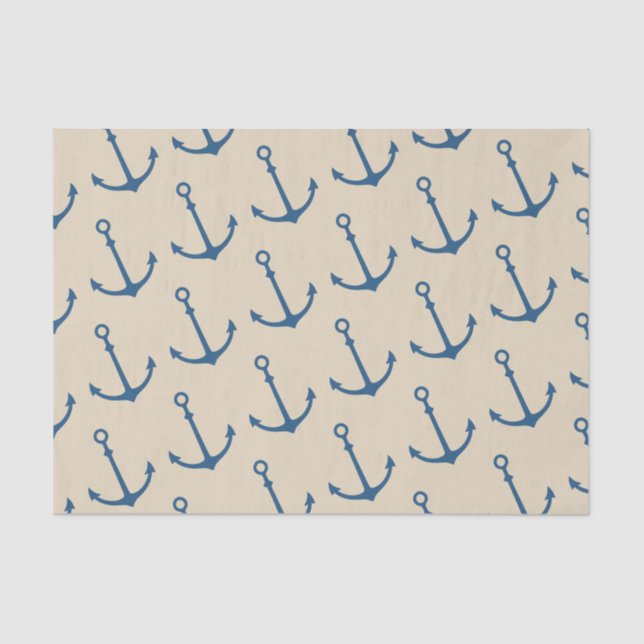 Nautical Ship Anchor Pattern Tissue Paper (Front)
