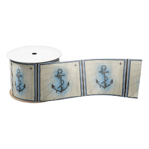 nautical ship anchor ribbon satin ribbon