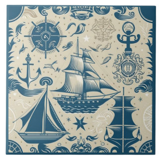 Nautical Ship and Ocean Themed ceramic art No16 Tile