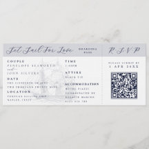 Nautical Ship Boarding Pass Destination Wedding