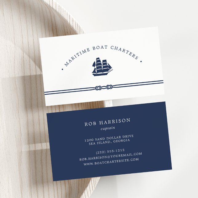 Nautical Ship | Boat Charter Business Card (Creator Uploaded)