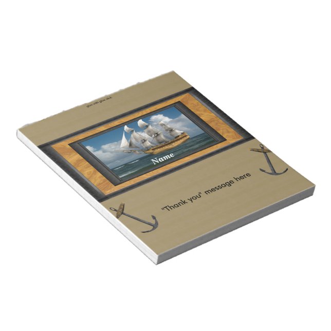 Nautical Ship Candy Bar Wrapper Party Favour Notepad (Angled)