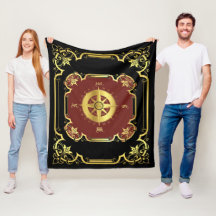 Nautical ship compass gilded black/gold/red